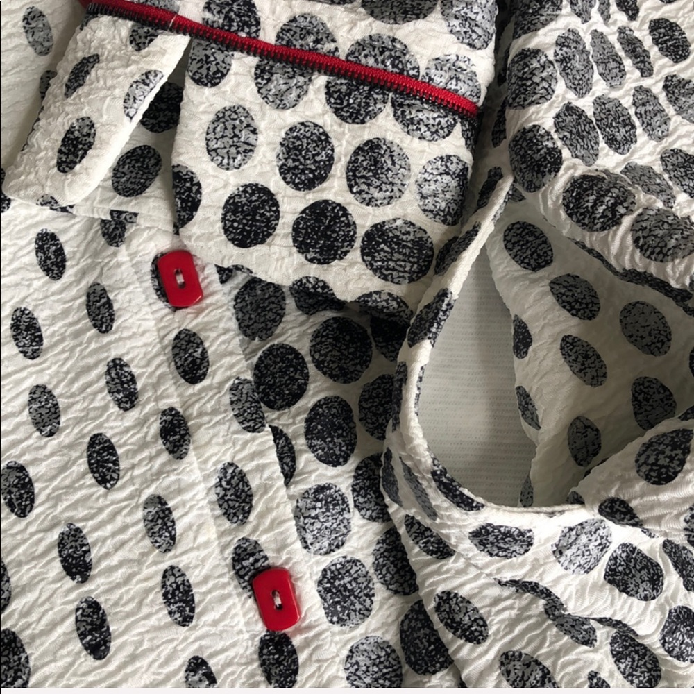 IC By Connie K Artsy Abstract Loose Button Up Zip Back Jacket Tunic Sz S - Picture 8 of 10